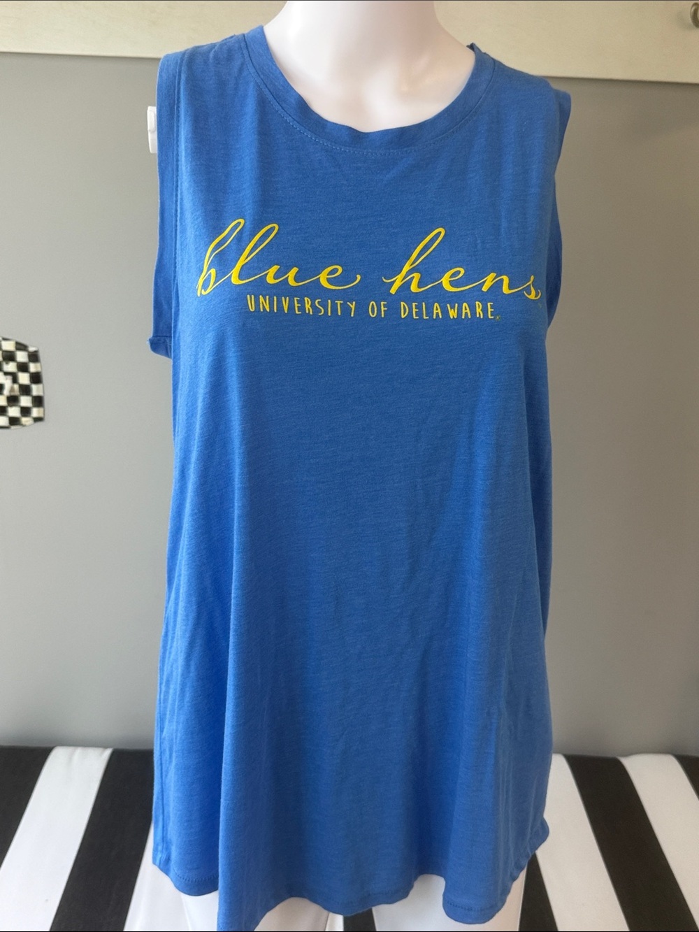 Camp David University of Delaware Blue Hens Muscle Tank Cover-up Sleep Shirt-L